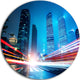 Shanghai Lujiazui Finance At Night, Cityscape Round Wall Art, 36"