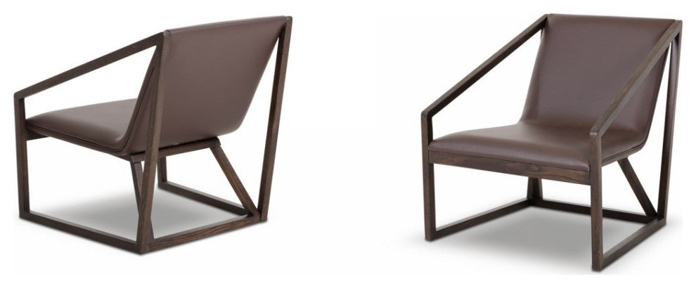 HomeRoots 29" Brown Eco Leather Lounge Chair