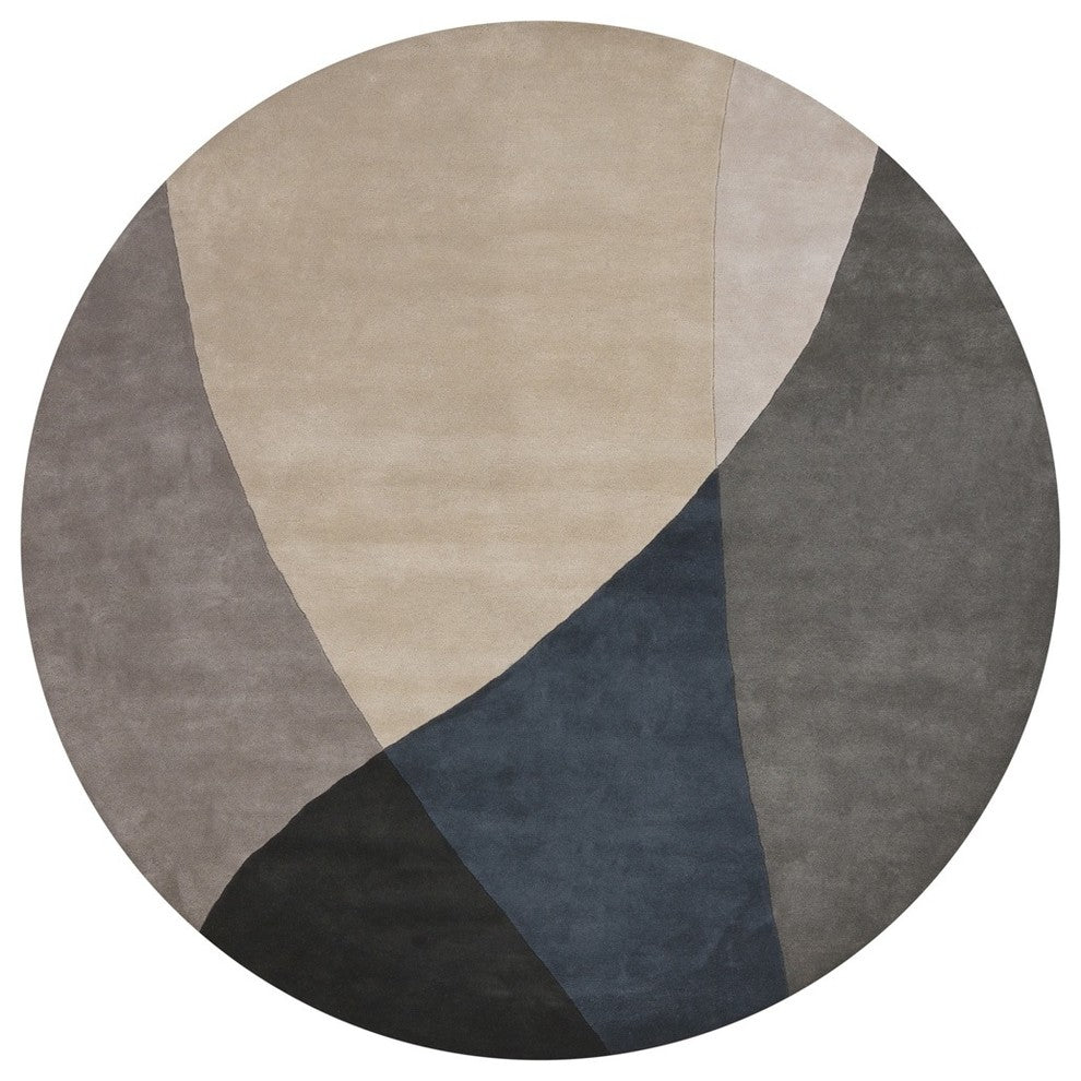 Bense Contemporary Area Rug, 7'9" Round