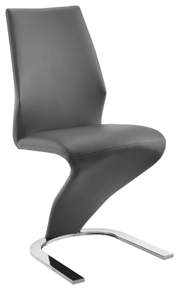 Boulevard Set of 2 Dining Chair, Pu Leather, Gray