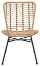 Dining Chair, Set of 2, Aluminum, Metal, Natural, Black, Outdoor Patio Balcony