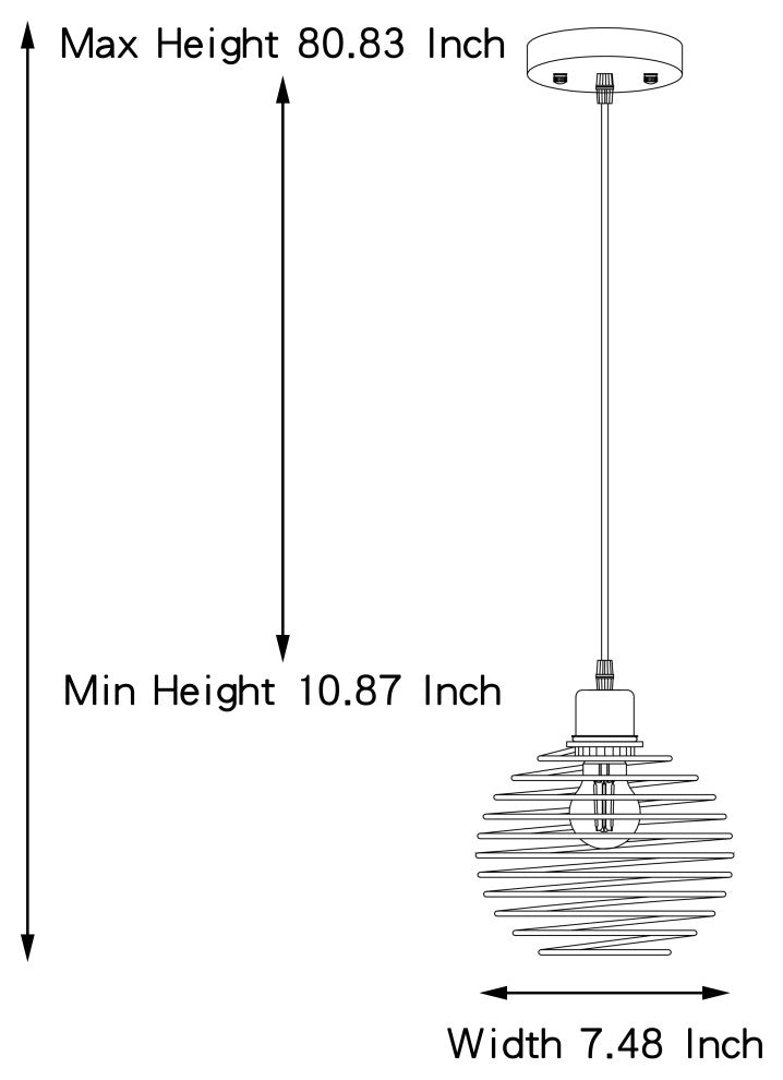 Light Single Globe Pendant, Classic Black