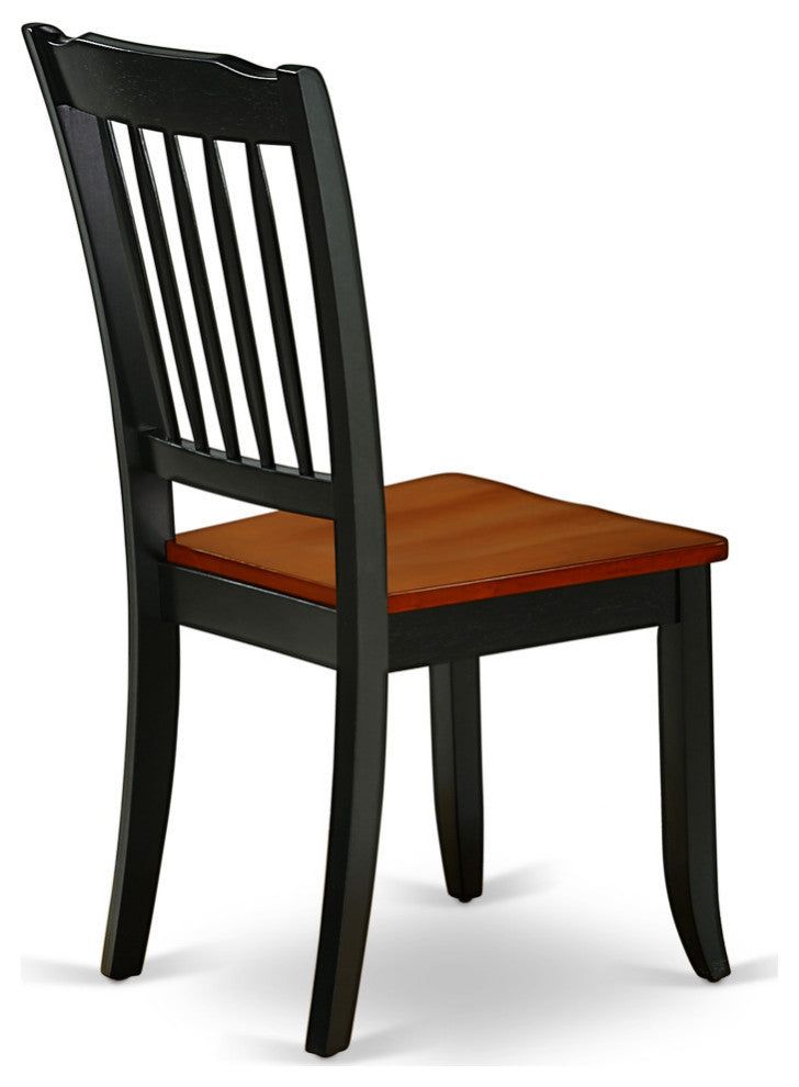 Hlda3-Bch-W 3Pc Round 42"Table And 2 Vertical Slatted Chairs