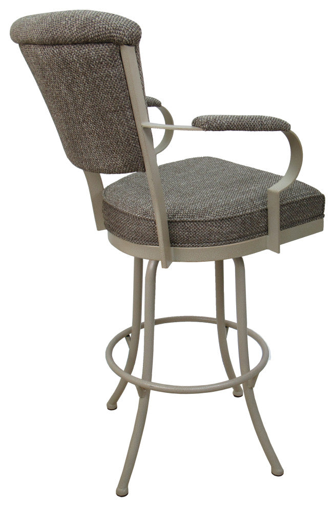 Miami Extra Tall 34" Swivel Metal Bar Stool - Noam Base, Hemsath Driftwood, Beige, 34"