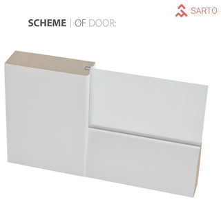 Double Pocket Doors 84x96|Frames|Quadro 4055 White Silk|Frosted Opaque Glass