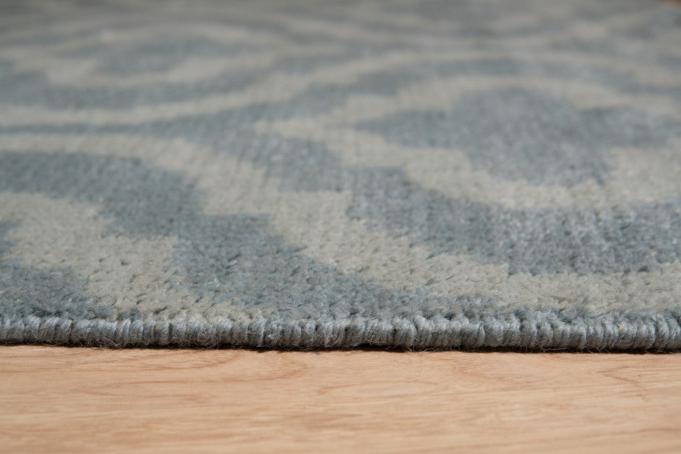 Aqua Contemporary Trellis Moroccan Area Rug