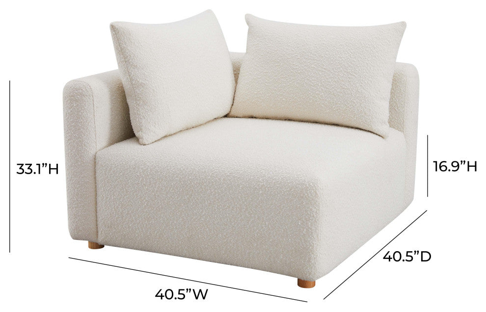 Hangover Cream Boucle Modular Corner Chair - Cream
