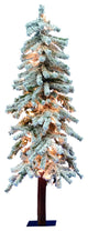 Vickerman A807441 4' Flocked Alpine Artificial Christmas Tree, Clear Lights
