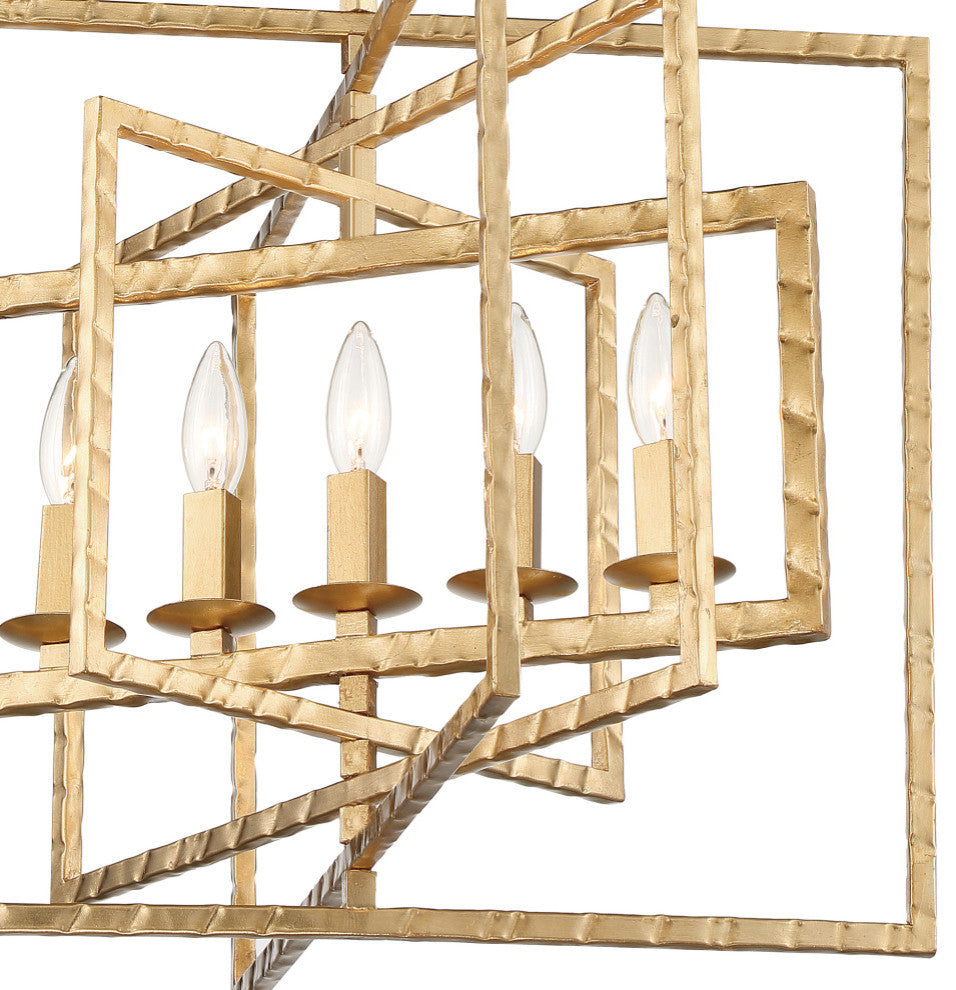 Capri Five Light Chandelier in Antique Gold