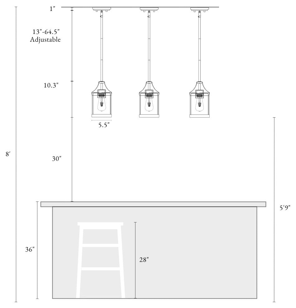 LALUZ 1-Light Antique Brown Wood and Clear Glass Mini Lantern Pendant Lighting