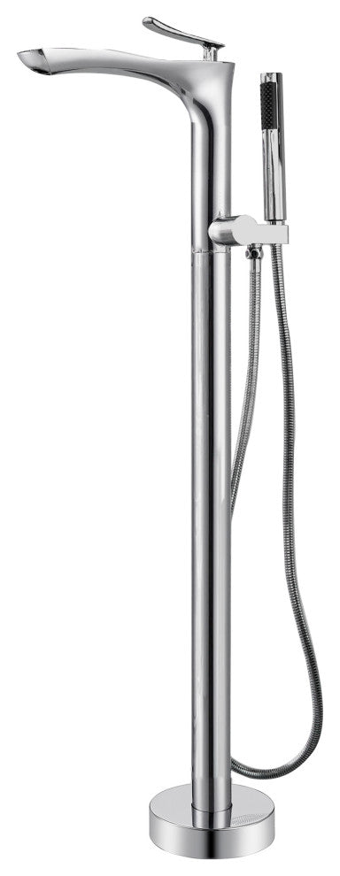 SevenFalls 8047 Single Handle Floor Mounted Tub Filler with Handheld Shower