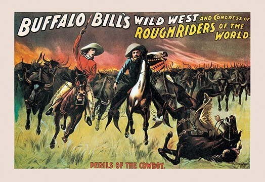 Buffalo Bill: Perils of the Cowboy - Fine Art Giclee Print 24" x 36"