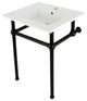 Kingston Brass KVBH252270 25" Console Sink, Legs, Single Faucet Hole