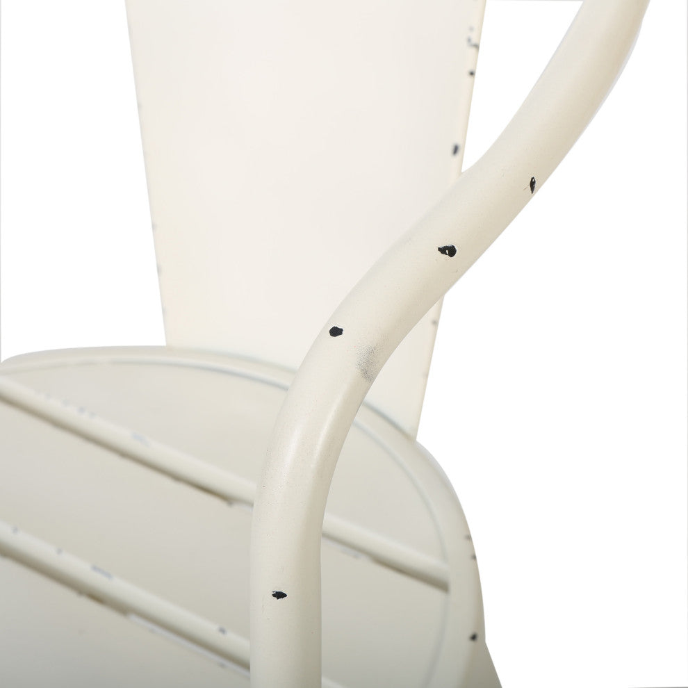 GDF Studio 3-Piece Castro Outdoor Off-White Cast Bistro Set