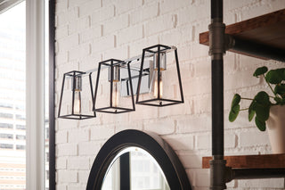 Hinkley Filmore 24" Three Light Bath Vanity Fixture, Chrome + Black