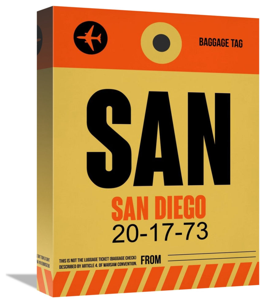"SAN San Diego Luggage Tag 1" Fine Art Print