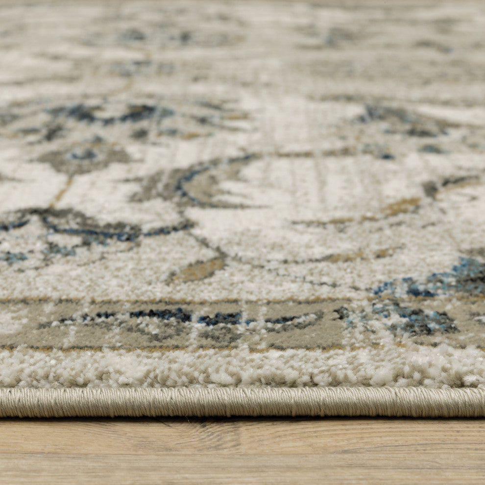 Vander Traditional Oriental Power-Loomed Area Rug, Beige/Gold, 5'3"x7'3"