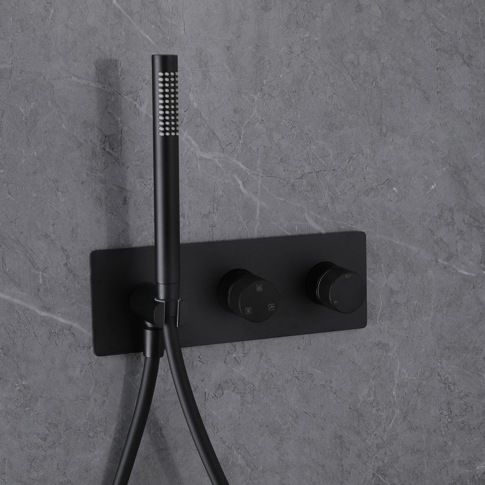 Unique Shower System With Handheld Shower, Matte Black