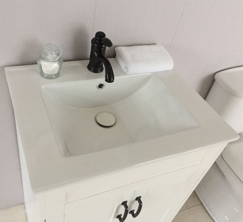 Dena Single-Sink Vanity, 24", White