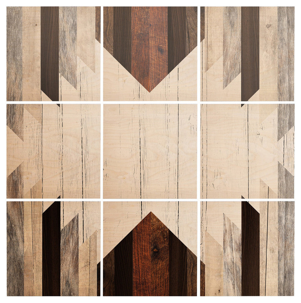 Deny Designs Iveta Abolina Geo Wood 2 Wood Wall Mural, 4'x4'