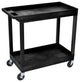 Luxor High Capacity 2 Tub Shelves Cart, Black