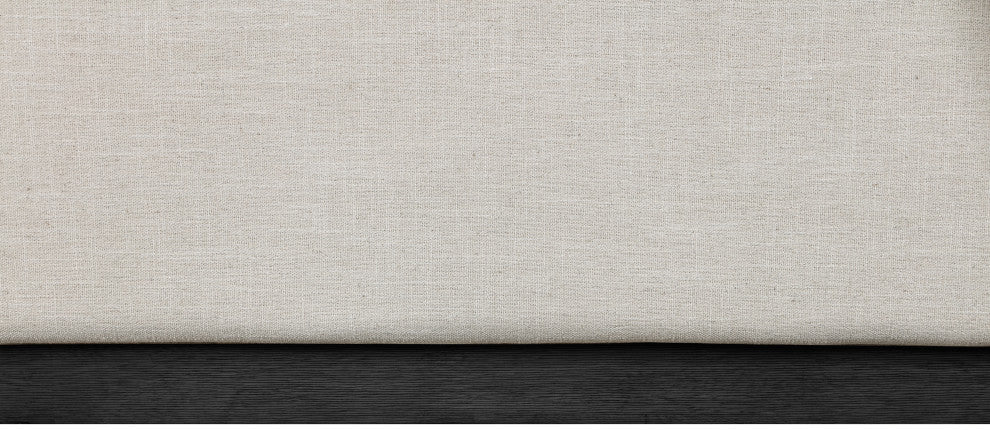 Alfie Linen Textured Fabric Upholstered Bed, Beige, Queen