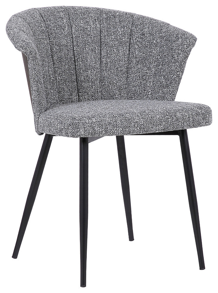Orchid Mid-Century Dining Chair In Black Powder Coated Finish