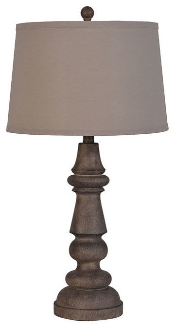 29" Juliet Polyresin Table Lamp with Linen Shade, Gray (Set of 2)