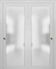 Planum 2102 Closet Bypass Doors 56 x 84, White Silk Tracks Hardware