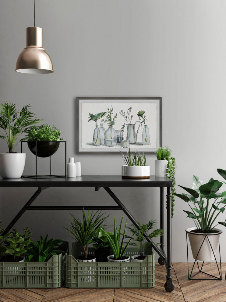 "Tropical Plants, Glass" Framed Painting Print