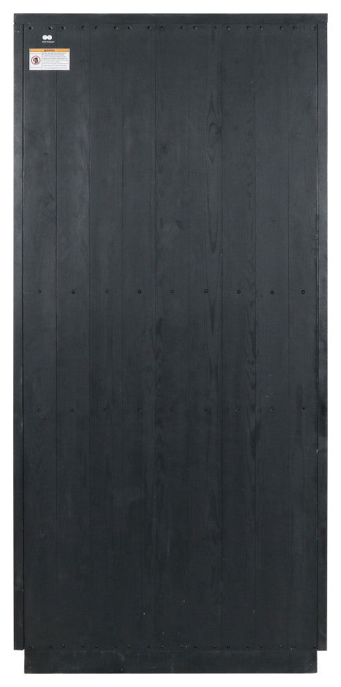 Larson 82" Reclaimed Pine Wood Cabinet, Black