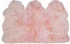 3' X 5' Pink Natural Sheepskin Area Rug