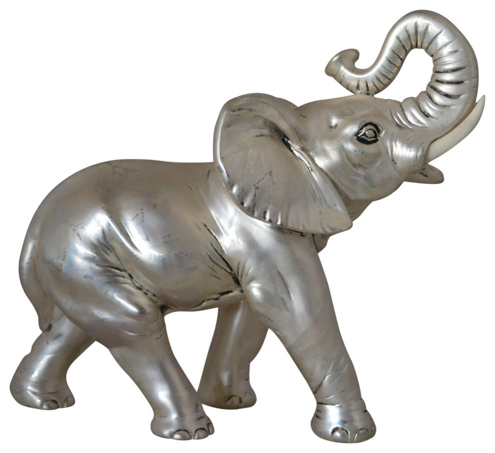 Elephant statue made of resin - Size: 9"L x 4"W x 8"H.