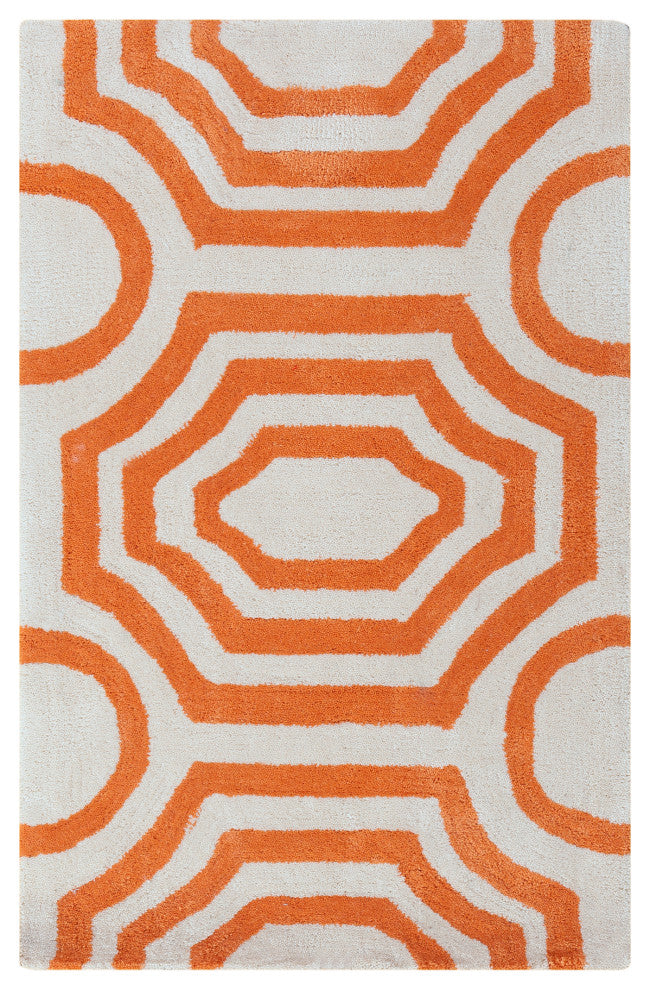 Surya Hudson Park HDP-2009 8'x10' Rug, Bright Orange/Cream