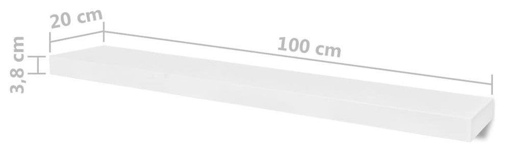 vidaXL Wall Shelves Floating Shelves Wall Mounted Display Shelves 4 Pcs White