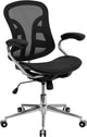Mid-Back Transparent Black Mesh Swivel Task Office Chair,Chrome Base And Arms