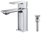 KIBI Mirage Single Handle Bathroom Faucet, Chrome, with Drain