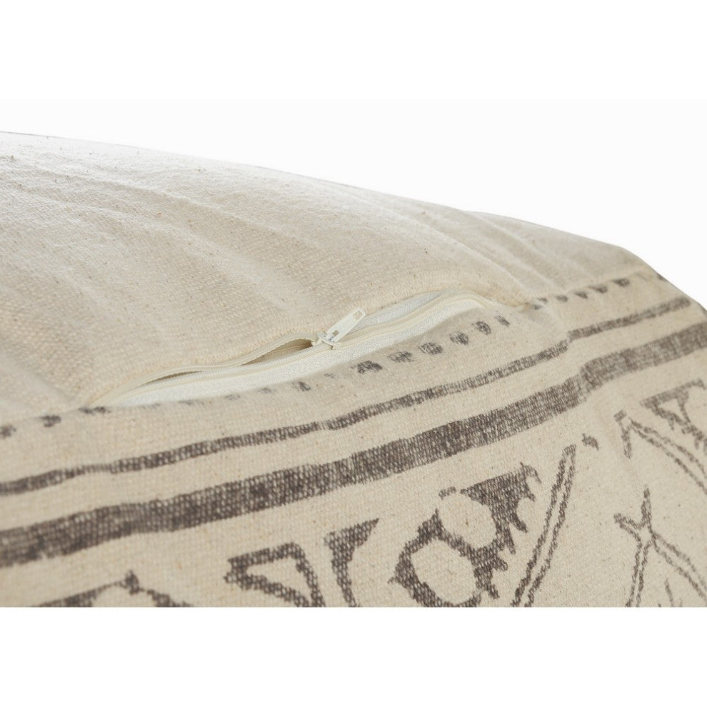 Handmade Geometric Rustic Farmhouse Pouf
