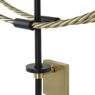 Uttermost 06106 30.75"W Iron Analog Wall Mounted Clock - Gold / Black