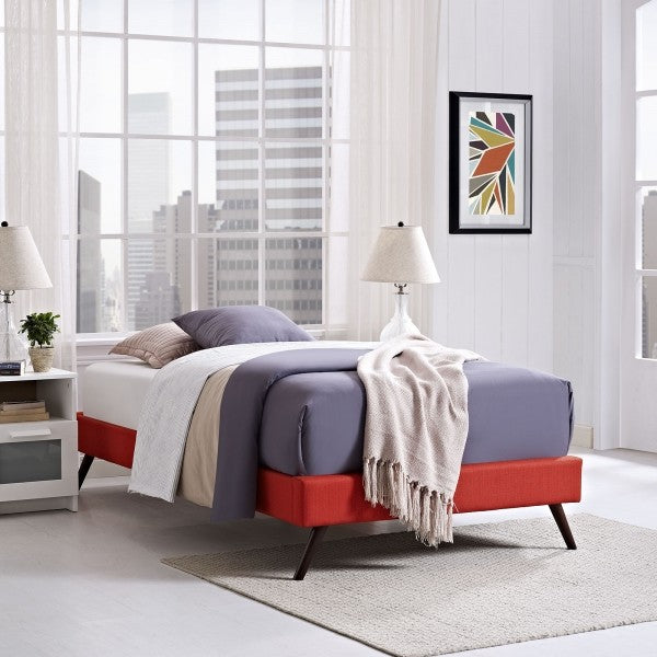 Modway Bedroom Helen Twin Fabric Bed Frame With Round Splayed Legs