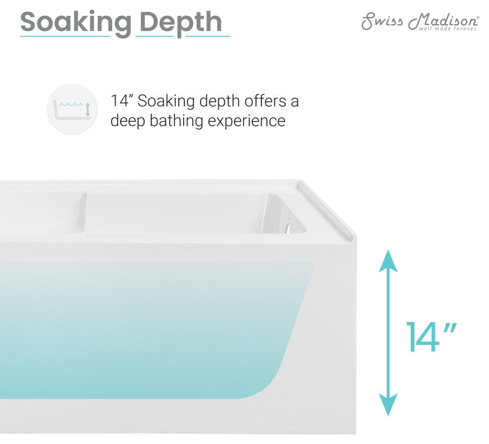 Claire Alcove Corner Apron Tub, Right-Hand Drain