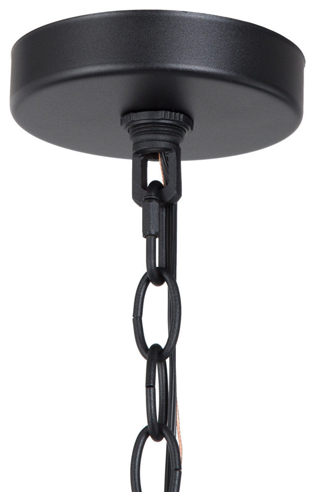 LNC Transitional 1-Light Black Square Outdoor Lighting, Single Pendant