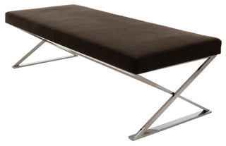Calais Leather Bench by Nuevo Living, Brown
