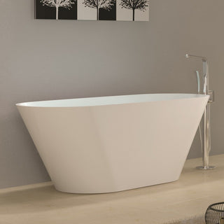 ADM Oval Freestanding Bathtub, White, 70.7", Glossy White