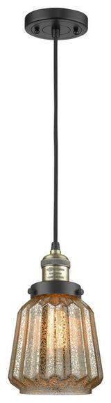 Chatham 1-Light Mini Pendant, Black Antique Brass, Mercury