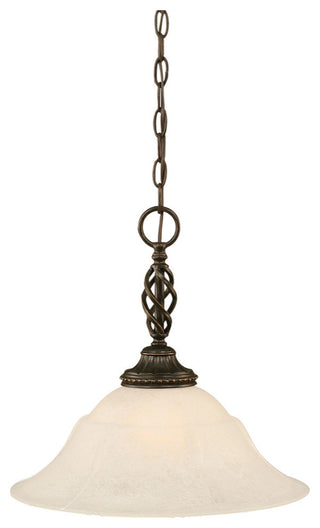 Elegante 1-Light Pendant, Dark Granite/White Marble