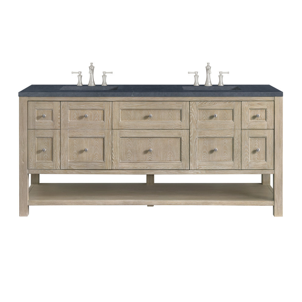 Breckenridge 72" Double Vanity, Oak, 3 CM Charcoal Soapstone Top