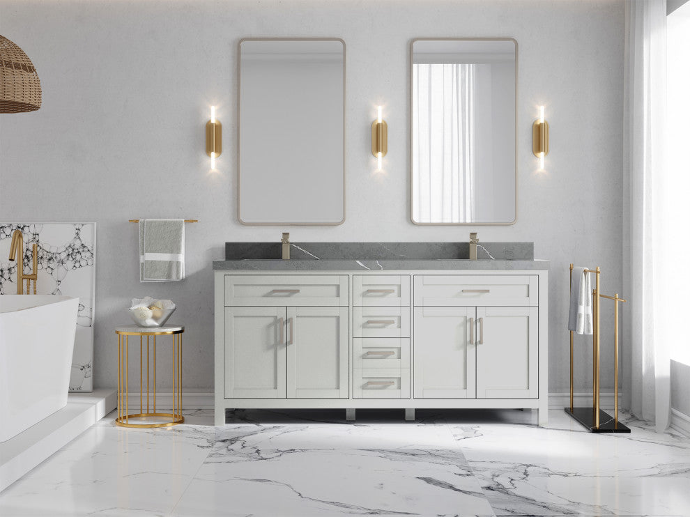 Cambridge 72 Double Sink Bath Vanity in Coventry Gray 2" Piatra Gray