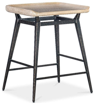 Retreat Wood and Metal Stool in Dune Beige by Hooker Furniture