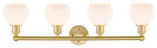 Athens 4-Light 33" Bath Vanity Light, Satin Gold, Matte White